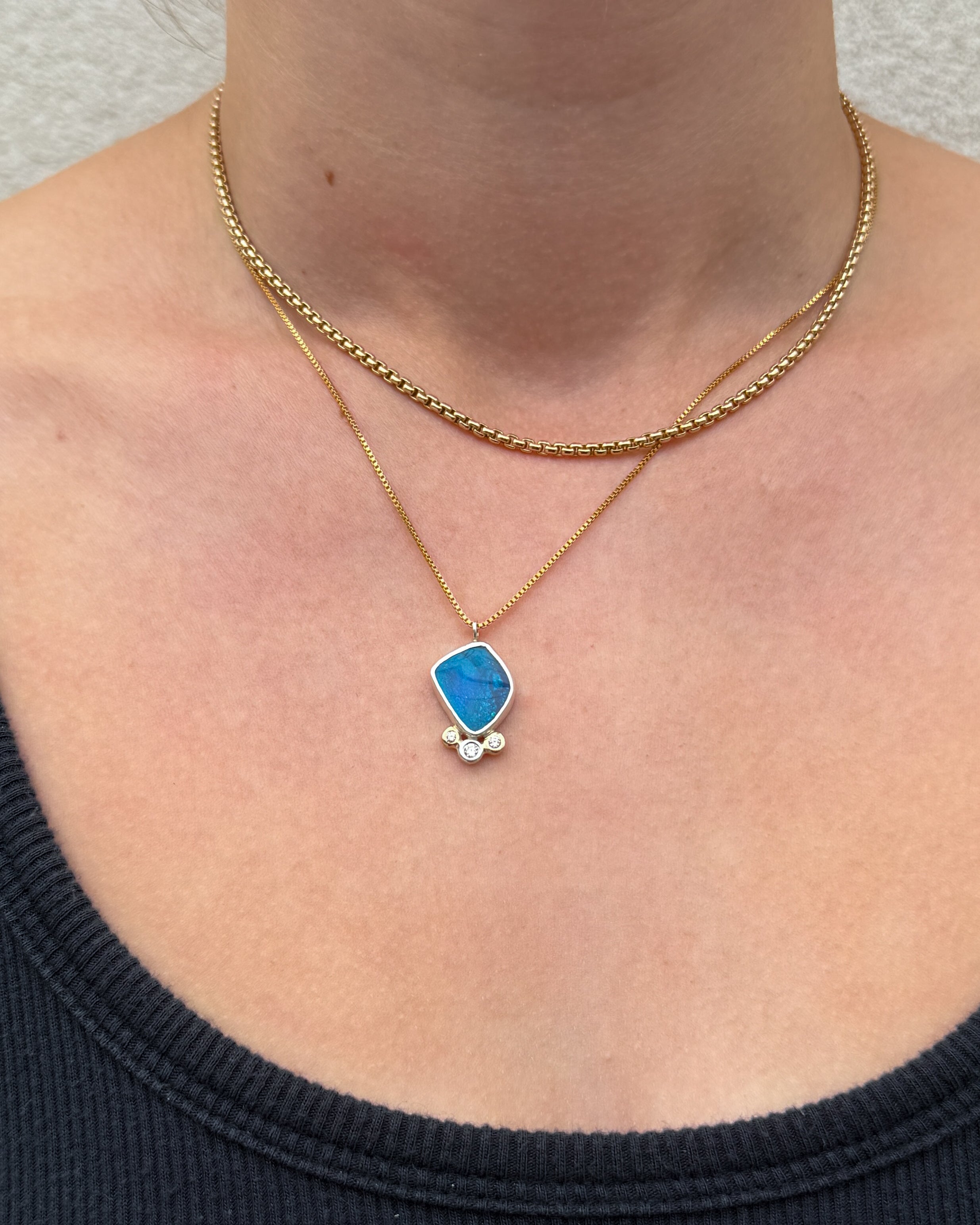 Callisto Opal + Diamond Necklace