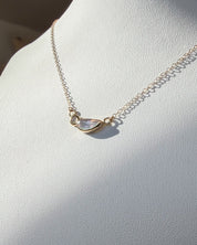 RAINBOW MOONSTONE// floating gemstone necklace