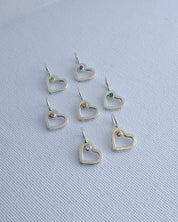SAMPLE SALE TINY HEARTS SILVER // birthstone charms