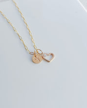 Love + Hearts// gold charm duo