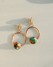 OYSTER TURQUOISE// gemstone hoops