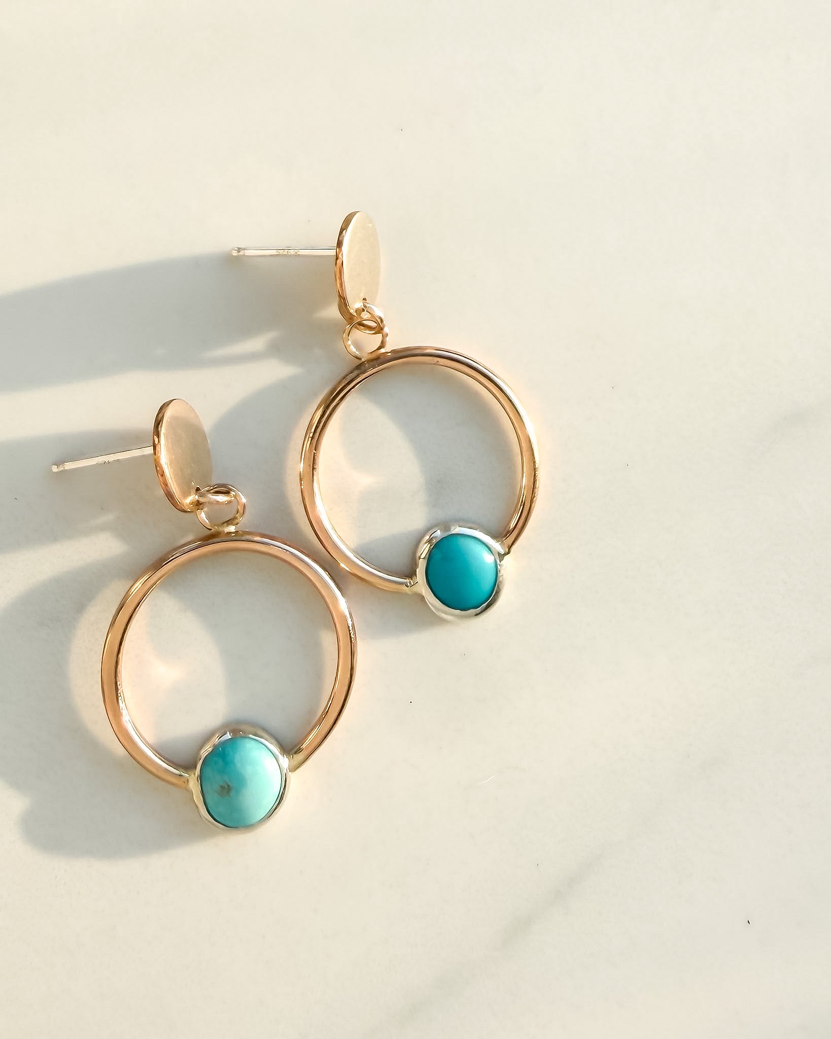 TURQUOISE// gemstone hoops