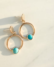TURQUOISE// gemstone hoops