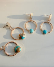 OYSTER TURQUOISE// gemstone hoops