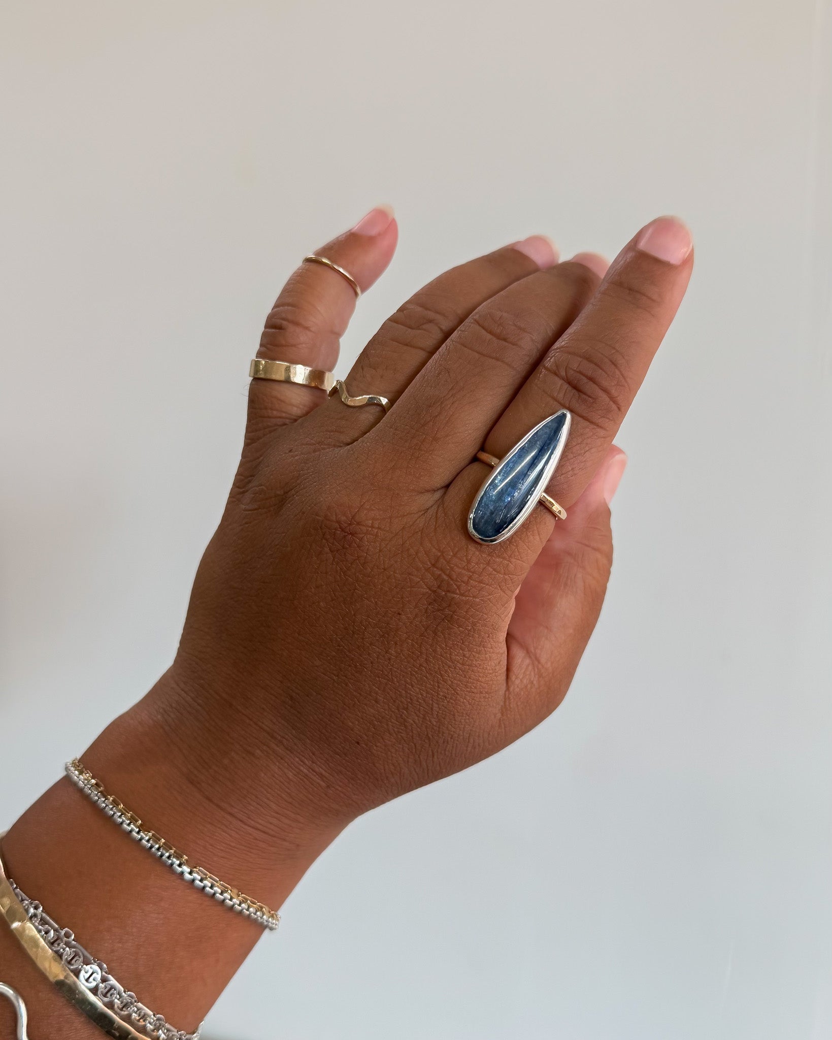 AMULET RING // blue kyanite