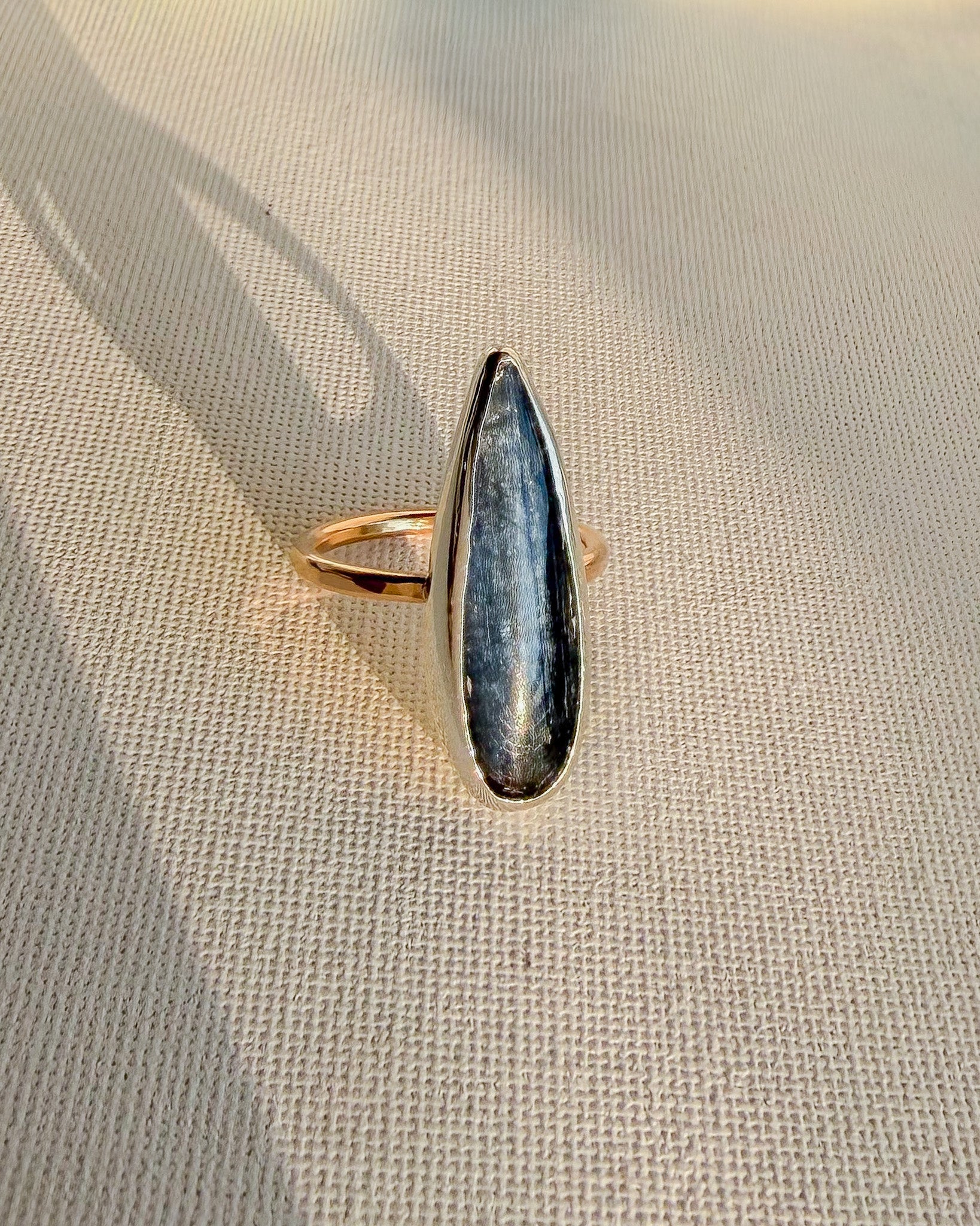 AMULET RING // blue kyanite