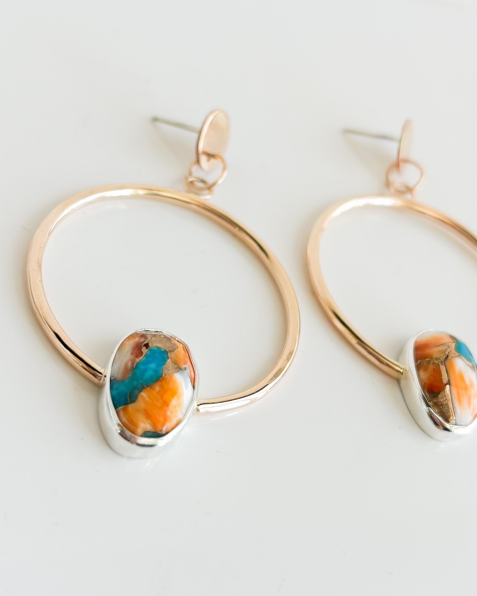 OYSTER TURQUOISE// gemstone hoops