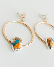 OYSTER TURQUOISE// gemstone hoops