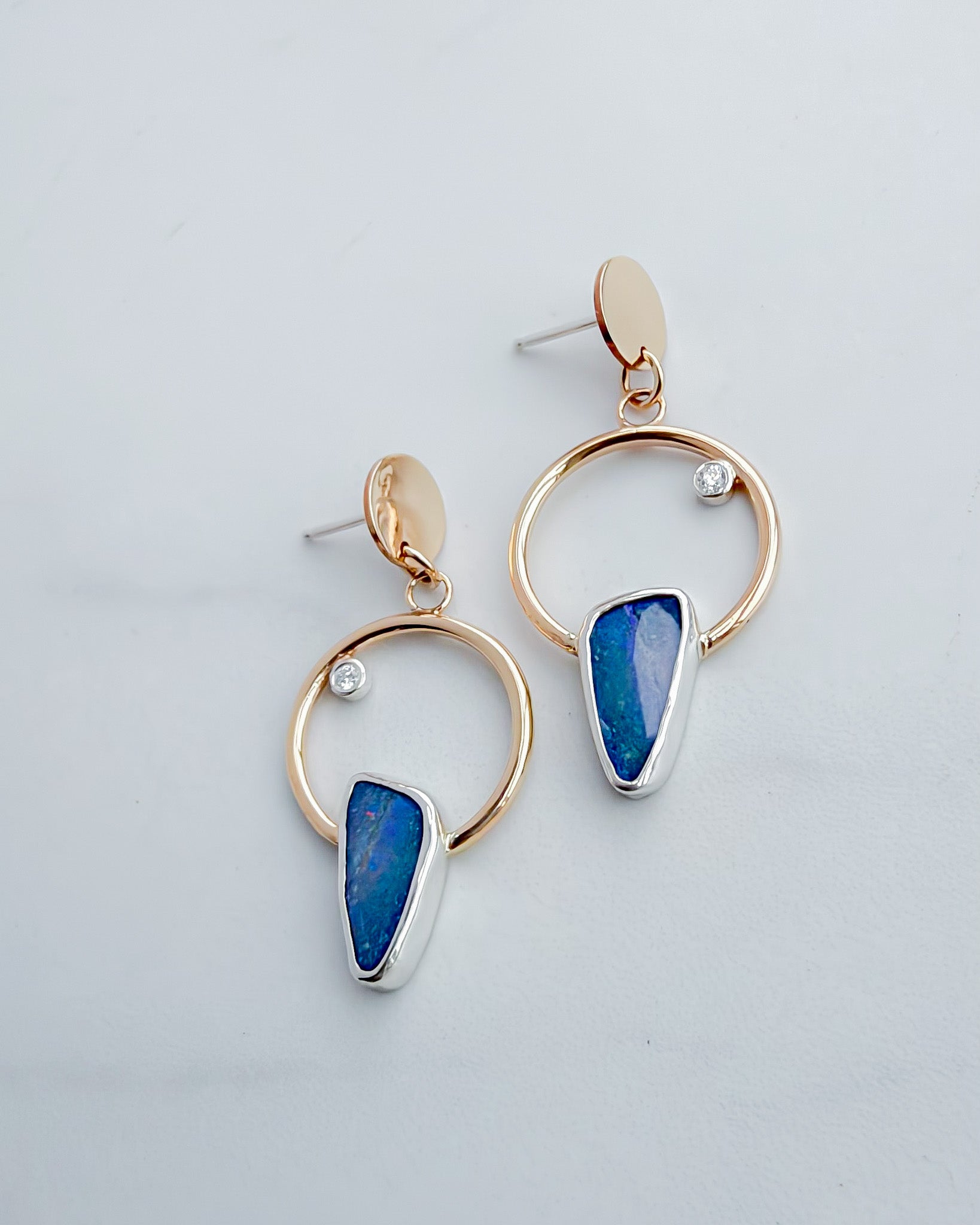 Callisto Opal + Diamond earrings