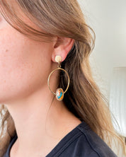 OYSTER TURQUOISE// gemstone hoops