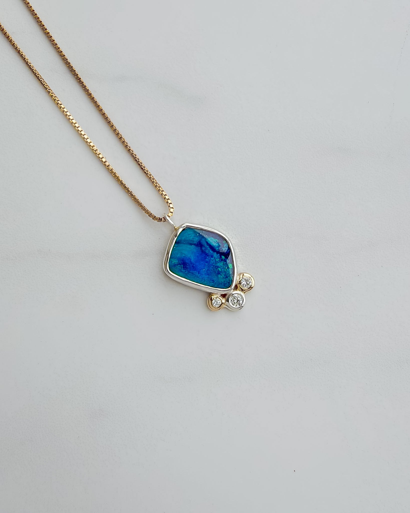 Callisto Opal + Diamond Necklace