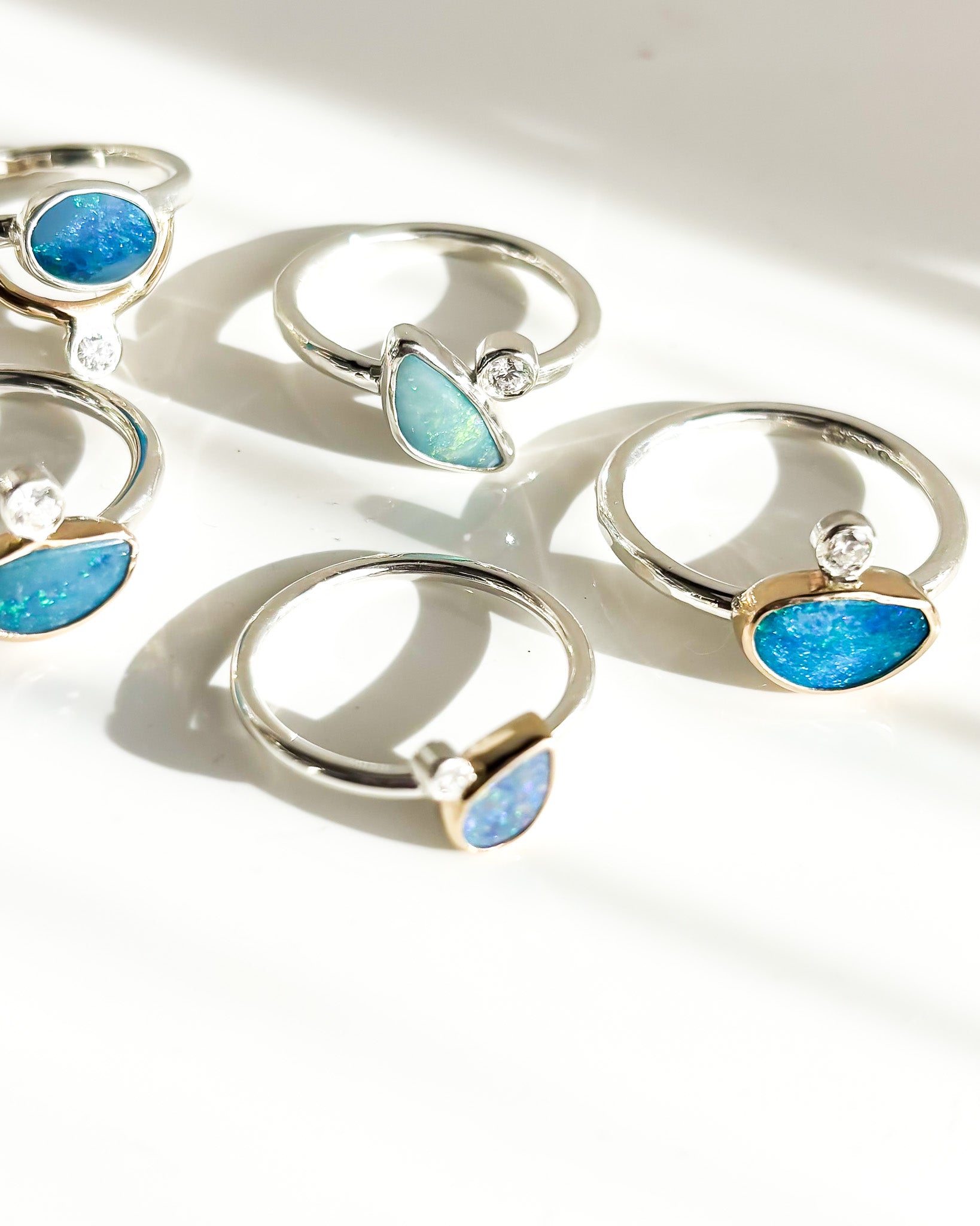 CALLISTO// opal + diamond orbit ring