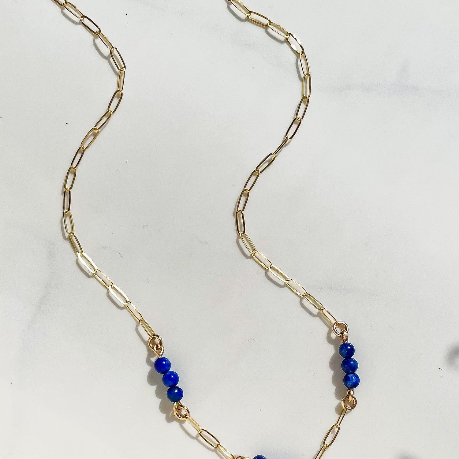 SUN & SELNE lapis lazuli beaded choker