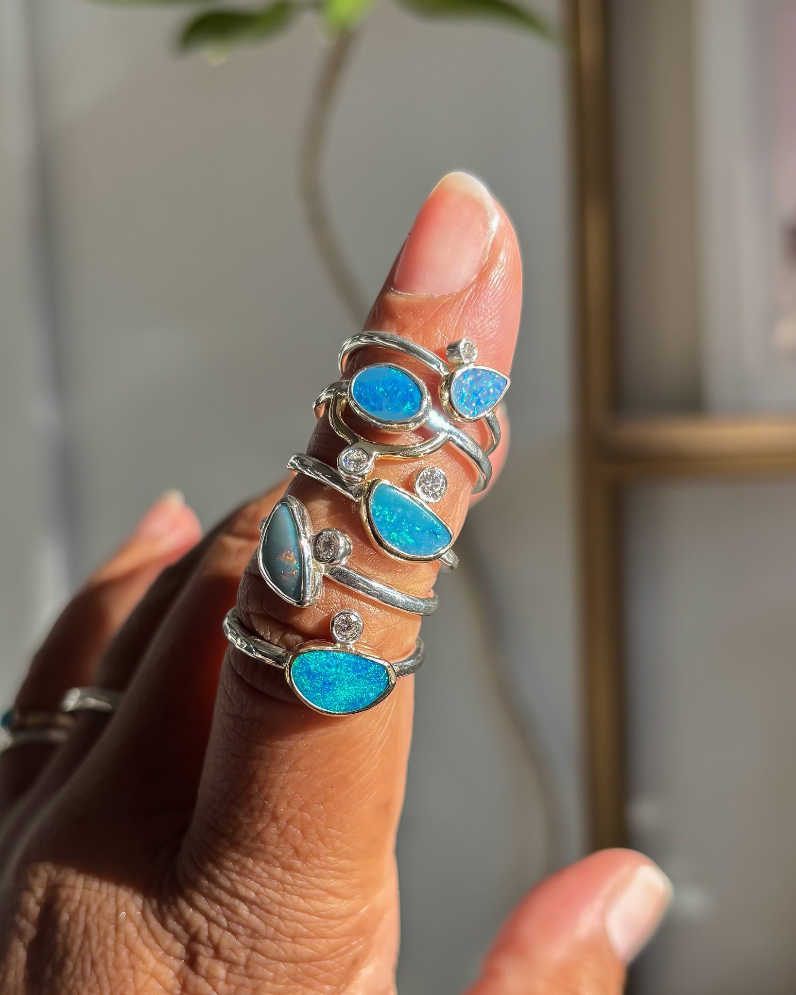 CALLISTO// opal + diamond orbit ring