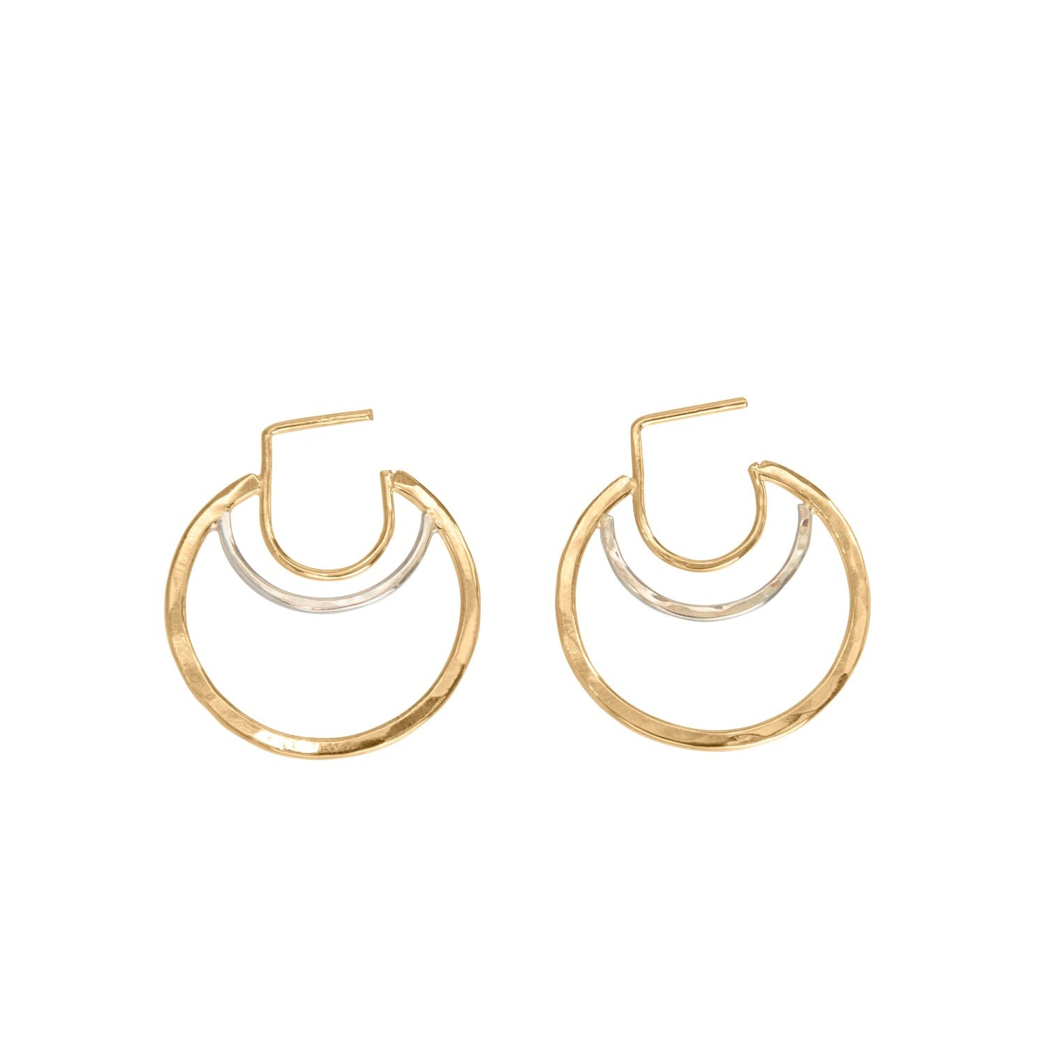  greek amazon warrior gold fill exterior hoop earrings 