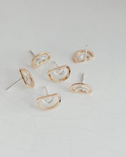 SUN & SELENE two tone arc studs