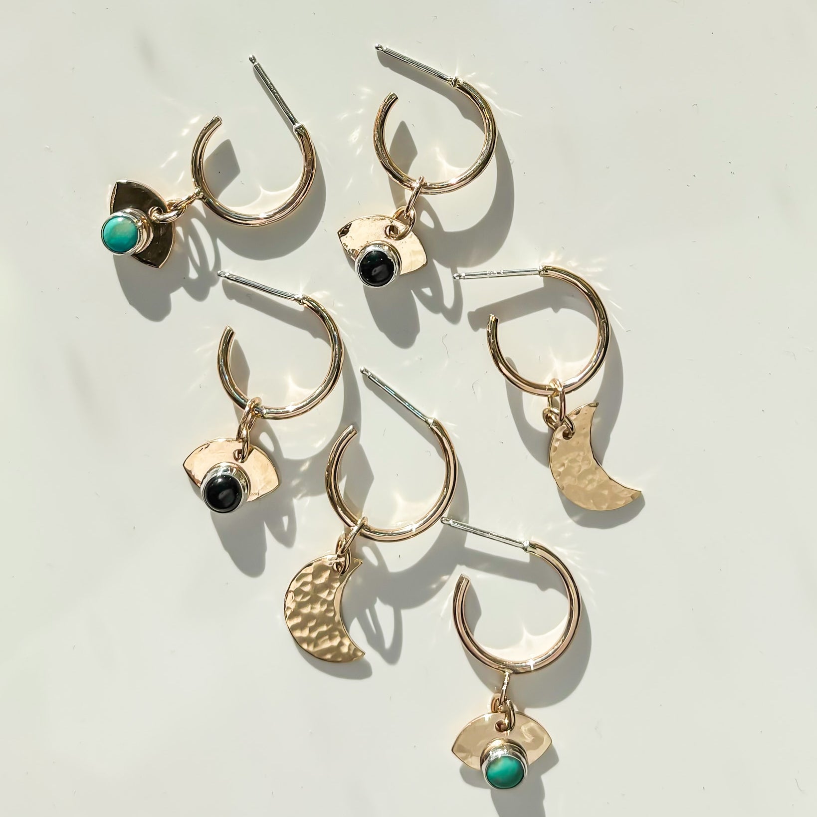 SUN & SELENE charm hoop earrings 