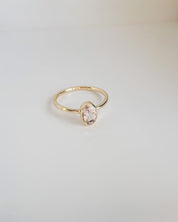 SUN & SELENE pink morganite + solid gold ring