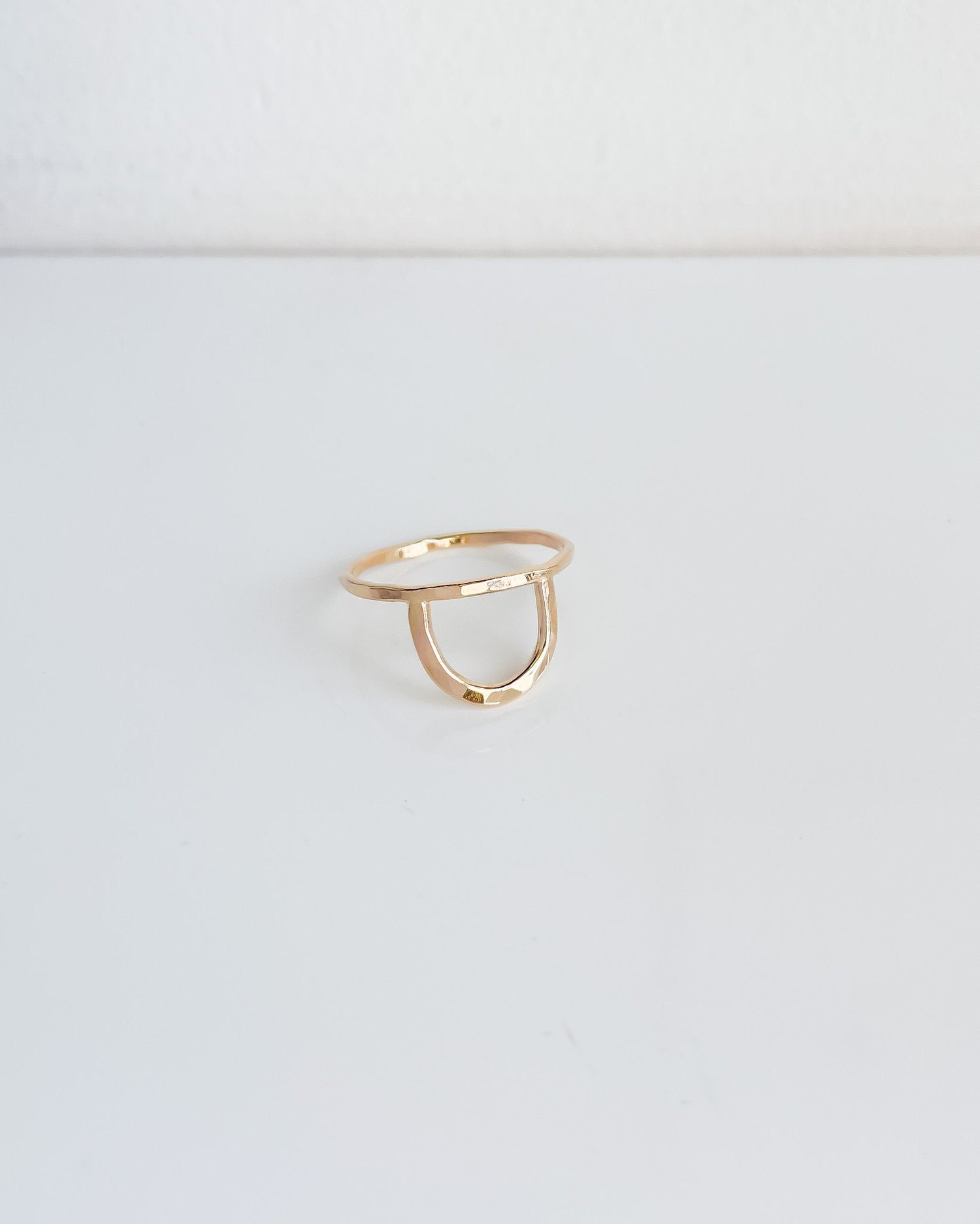 SUN & SELENE aurora arc ring in gold fill 