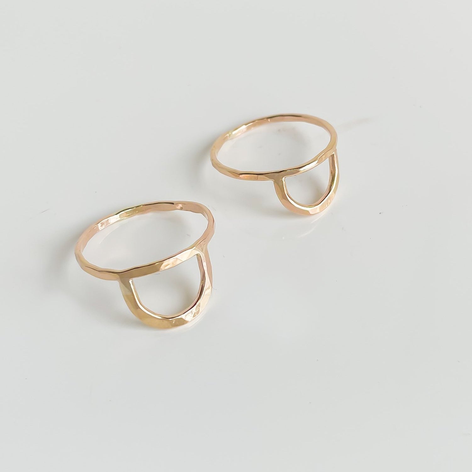 SUN & SELENE gold fill arc rings