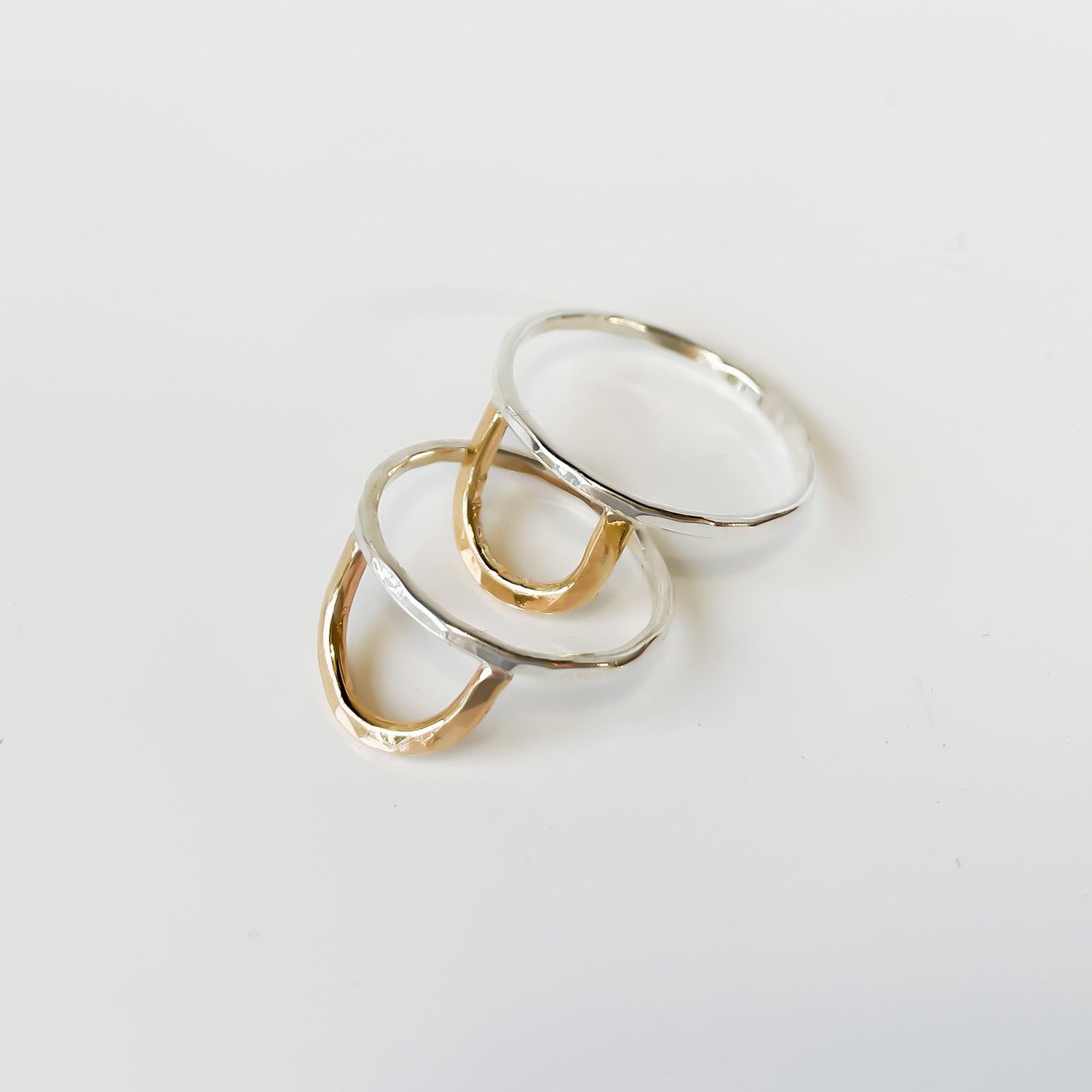 SUN & SELENE two tone aurora arc rings