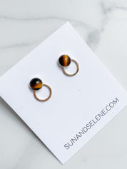 SUN & SELENE tiger's eye earring jackets 