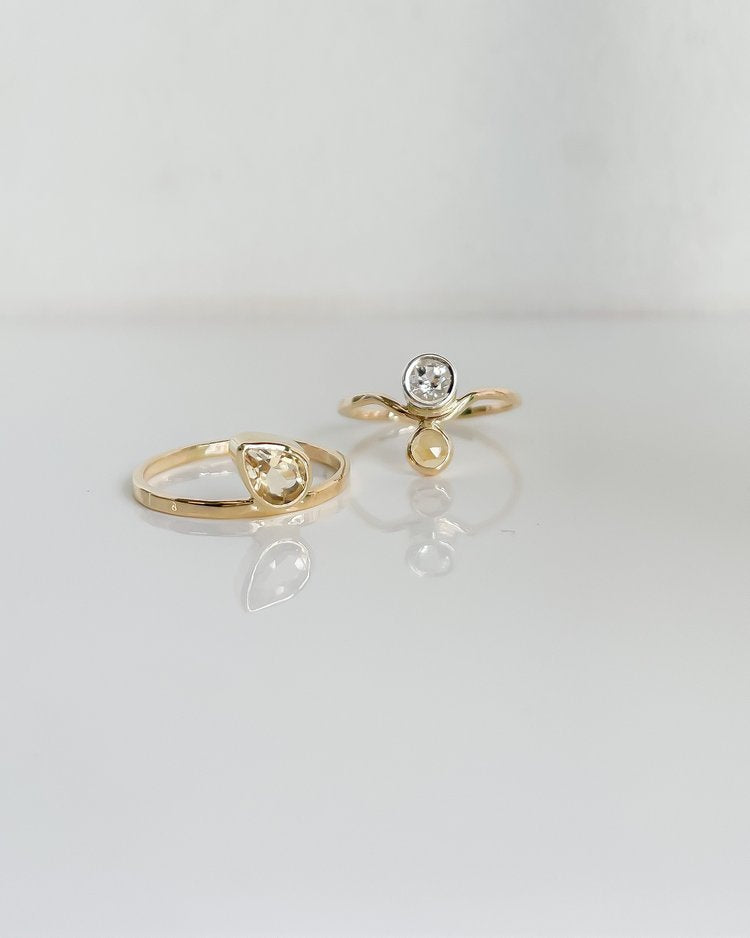 SUN & SELENE citrine engagement rings