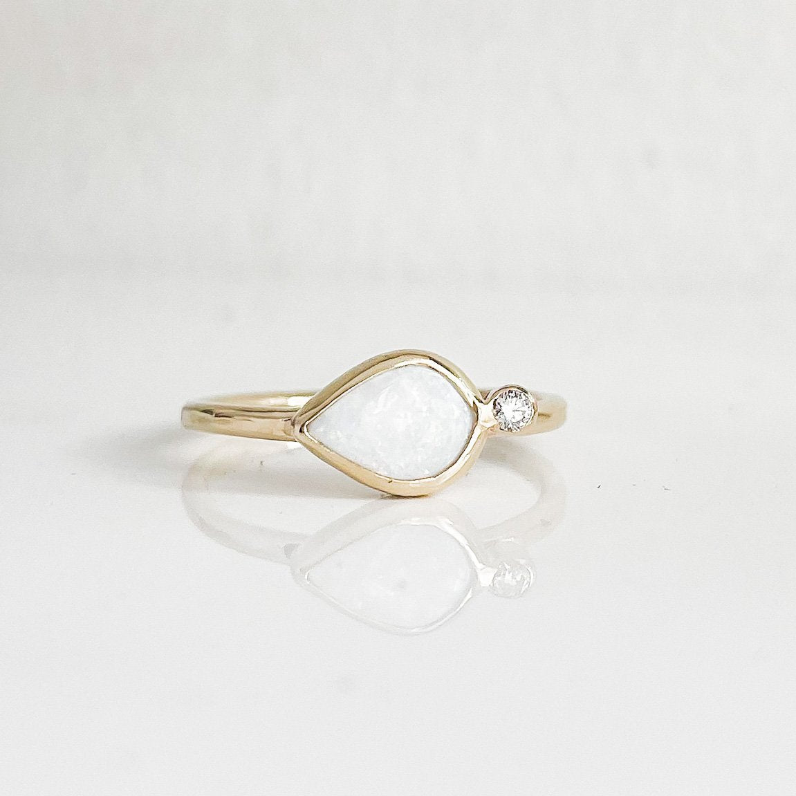 SUN & SELENE elara opal + diamond ring