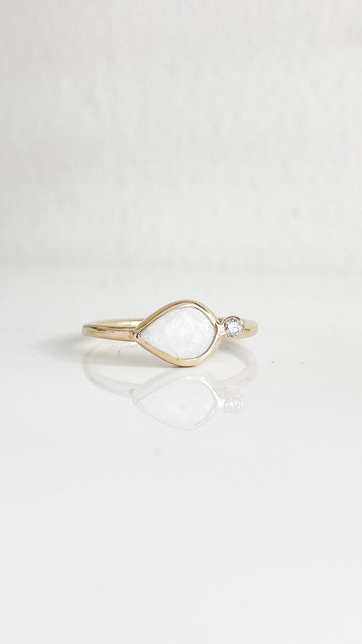 SUN & SELENE elara opal + diamond ring