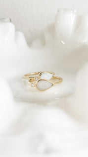 SUN & SELENE opal + diamond rings