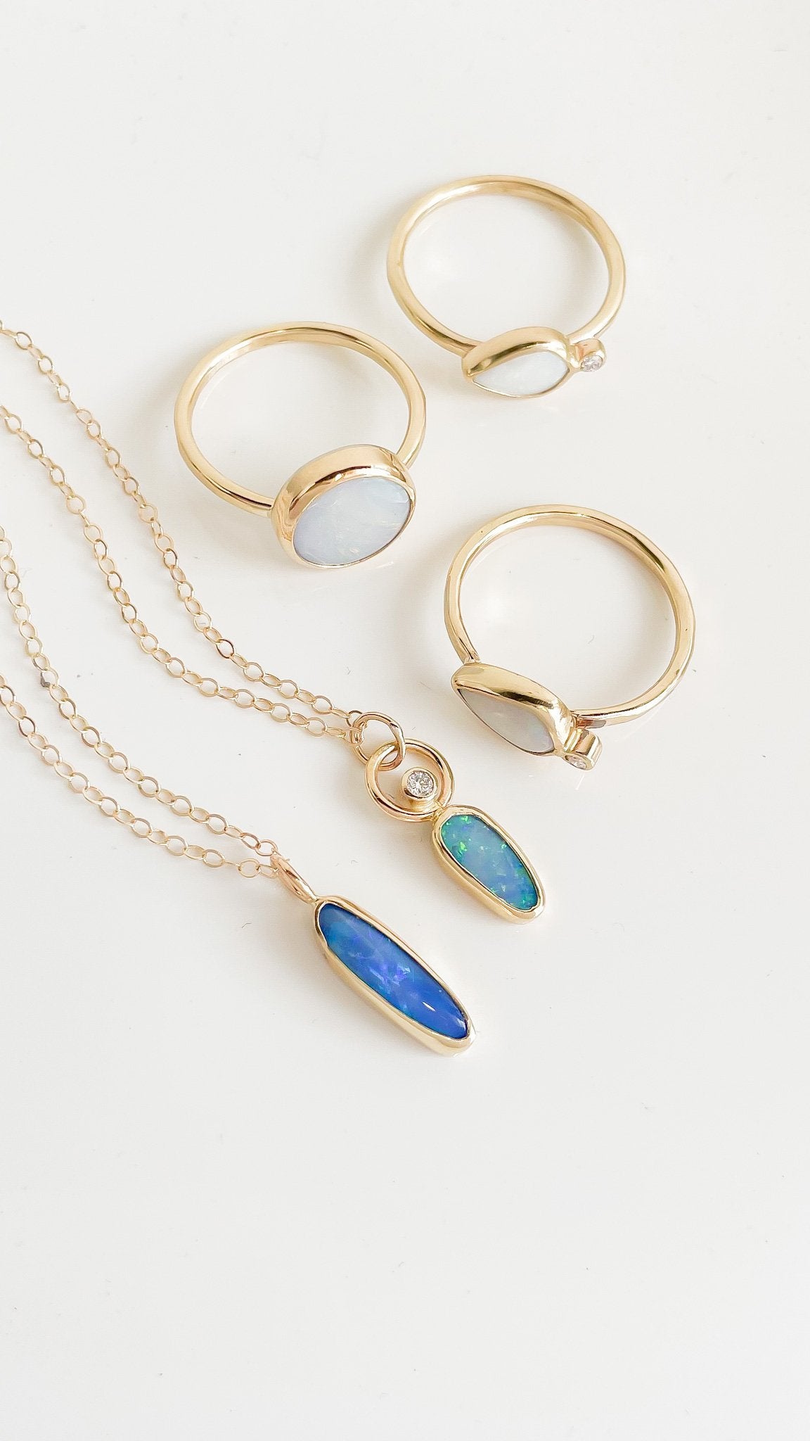 SUN & SELENE opal and yellow gold jewelry 