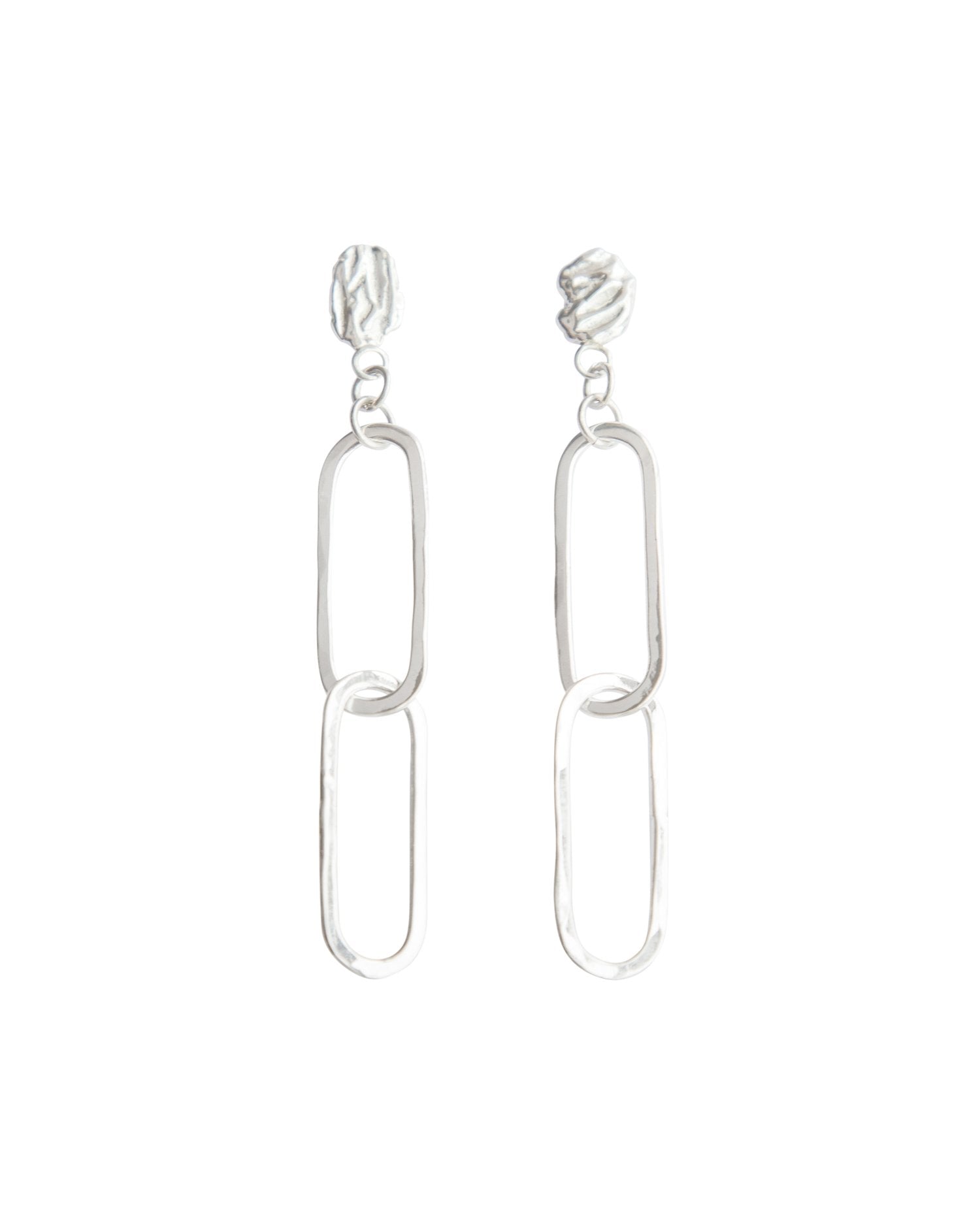 SUN & SELENE handcrafted rolo link earrings in silver