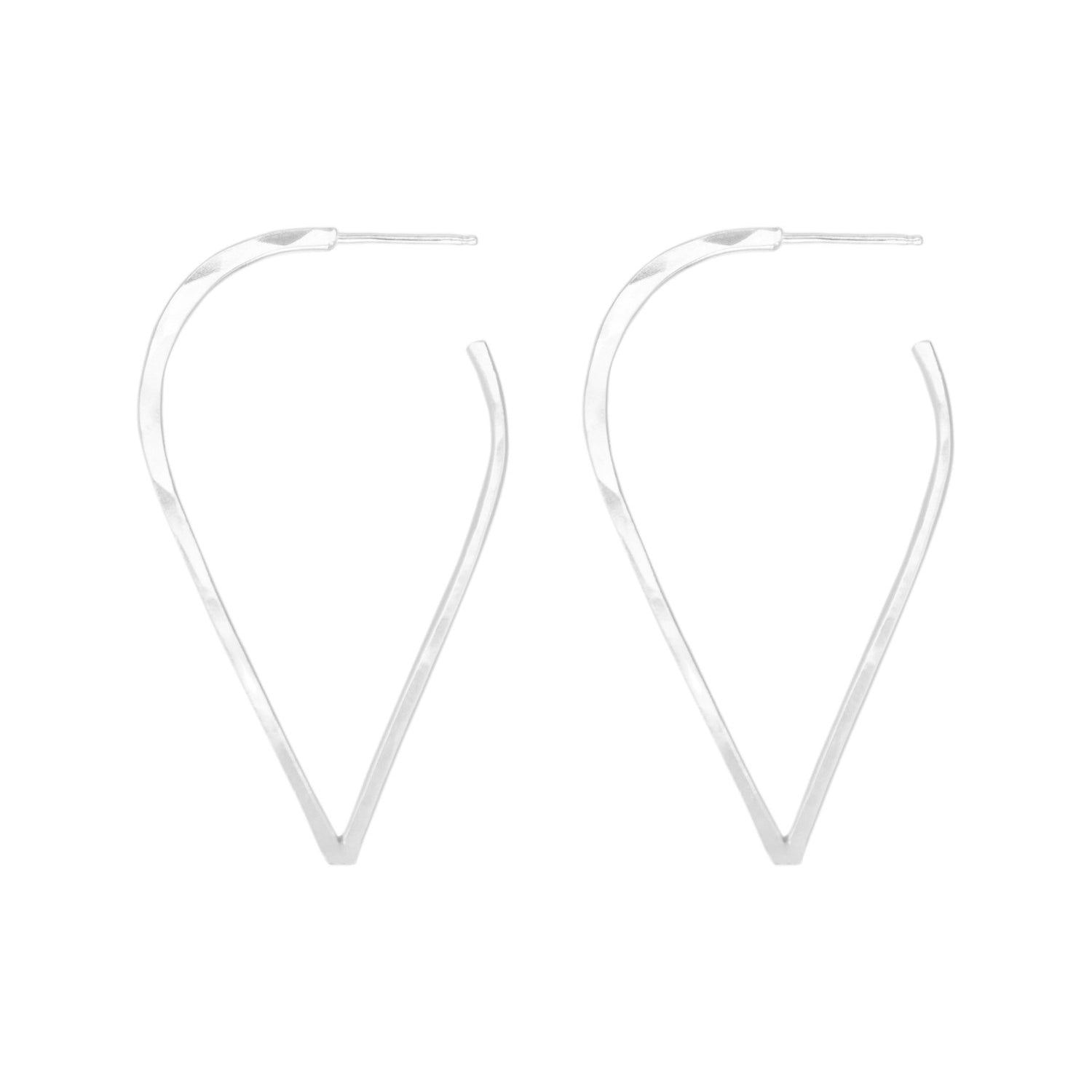 SUN & SELENE silver petal hoops