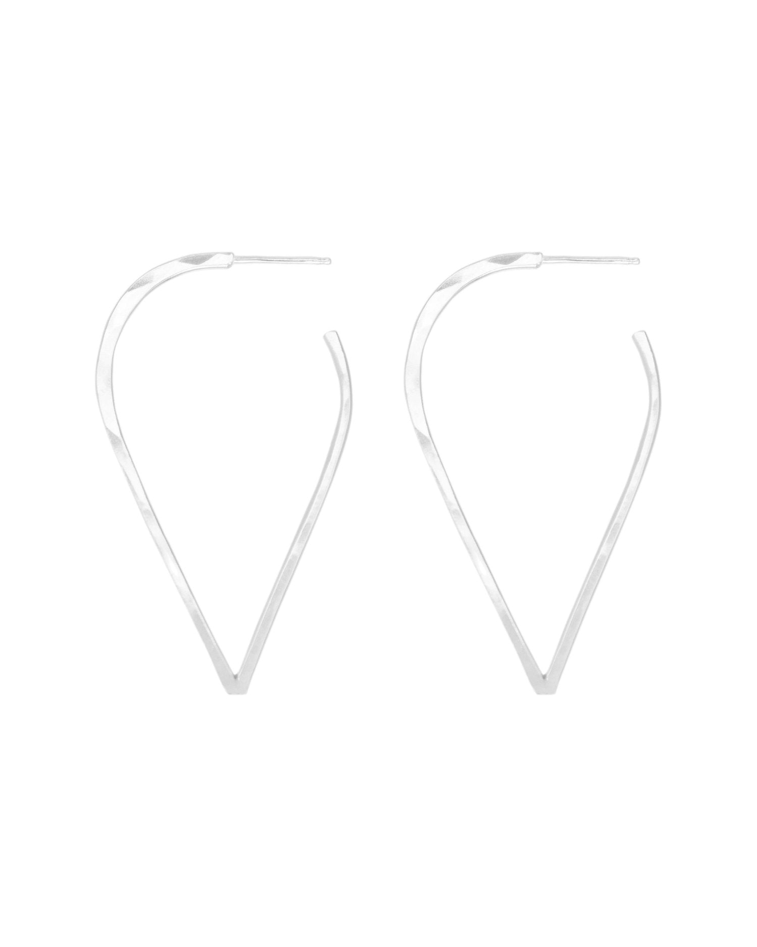 SUN & SELENE silver petal hoops