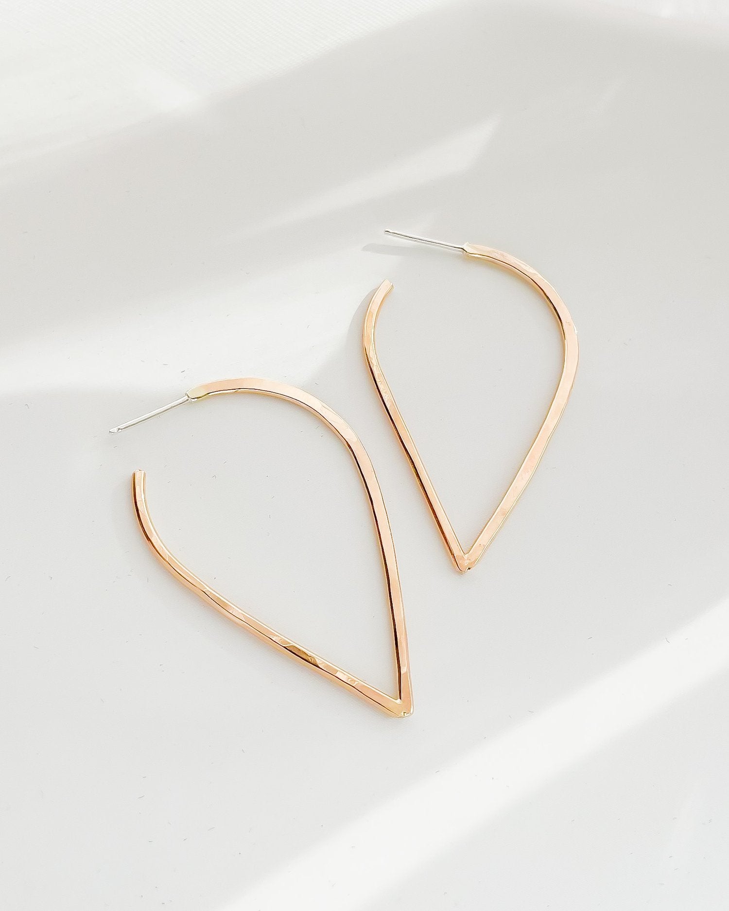 SUN & SELENE gold flower petal hoops