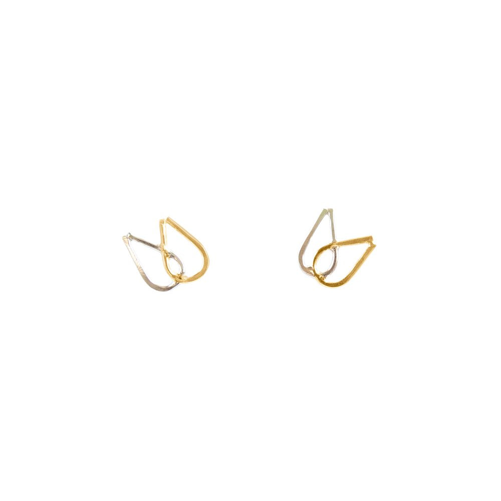 SUN & SELENE flora two tone studs