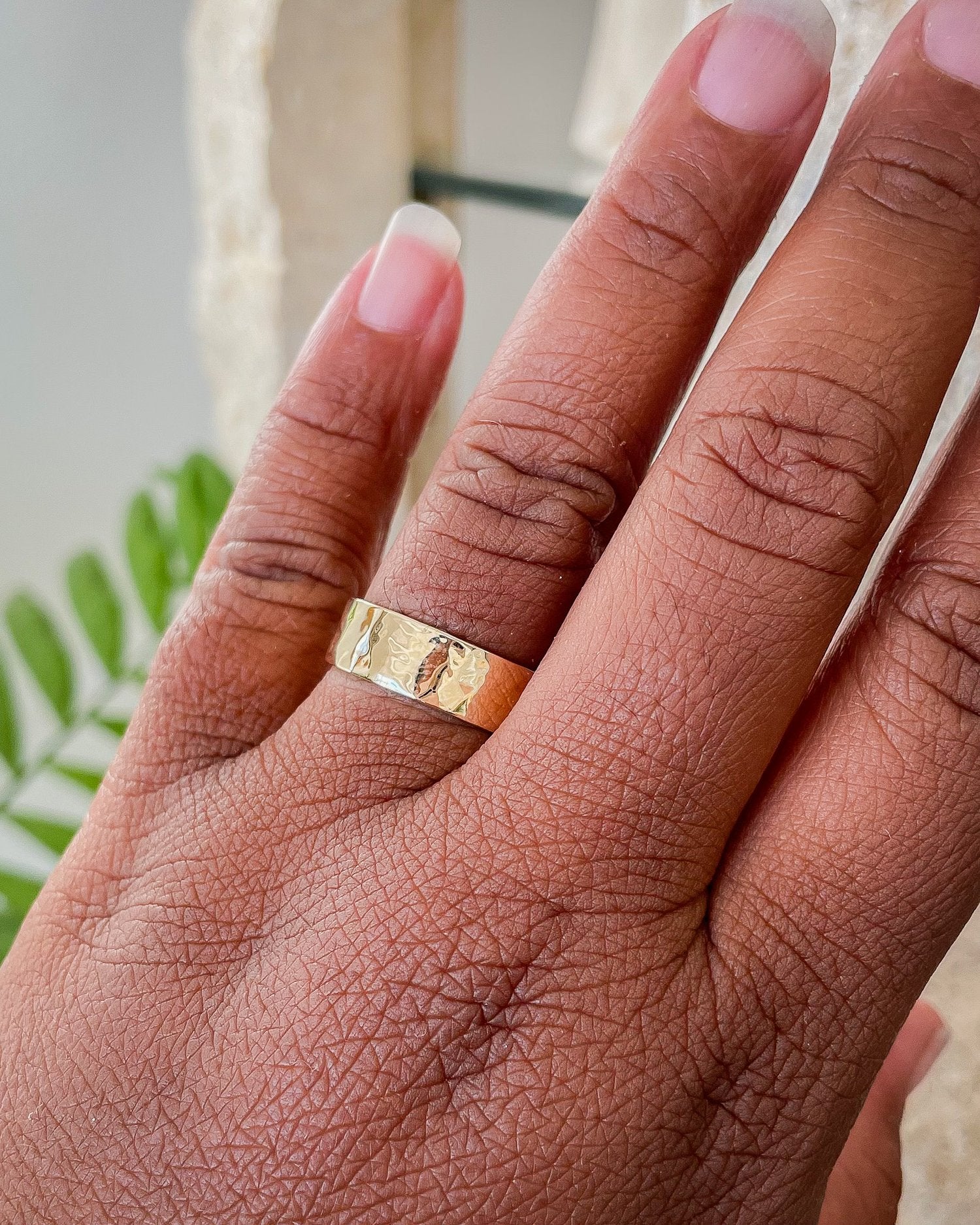 SUN & SELENE handcrafted gold wedding band