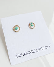 SUN & SELENE luna turquoise studs