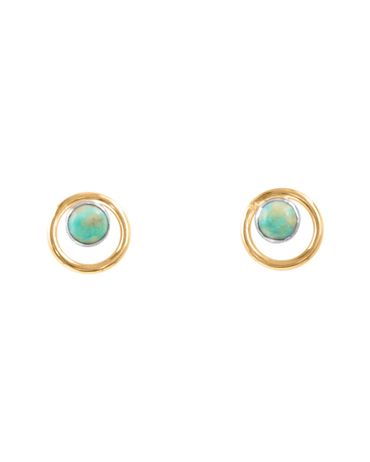 SUN & SELENE turquoise and gold studs 