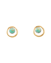 SUN & SELENE turquoise and gold studs 