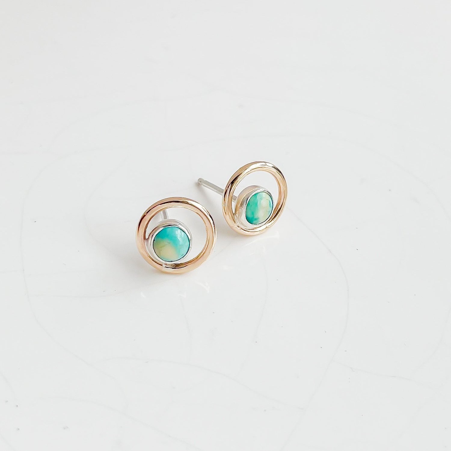 SUN & SELENE luna turquoise studs