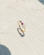 SUN & SELENE three stone ring 