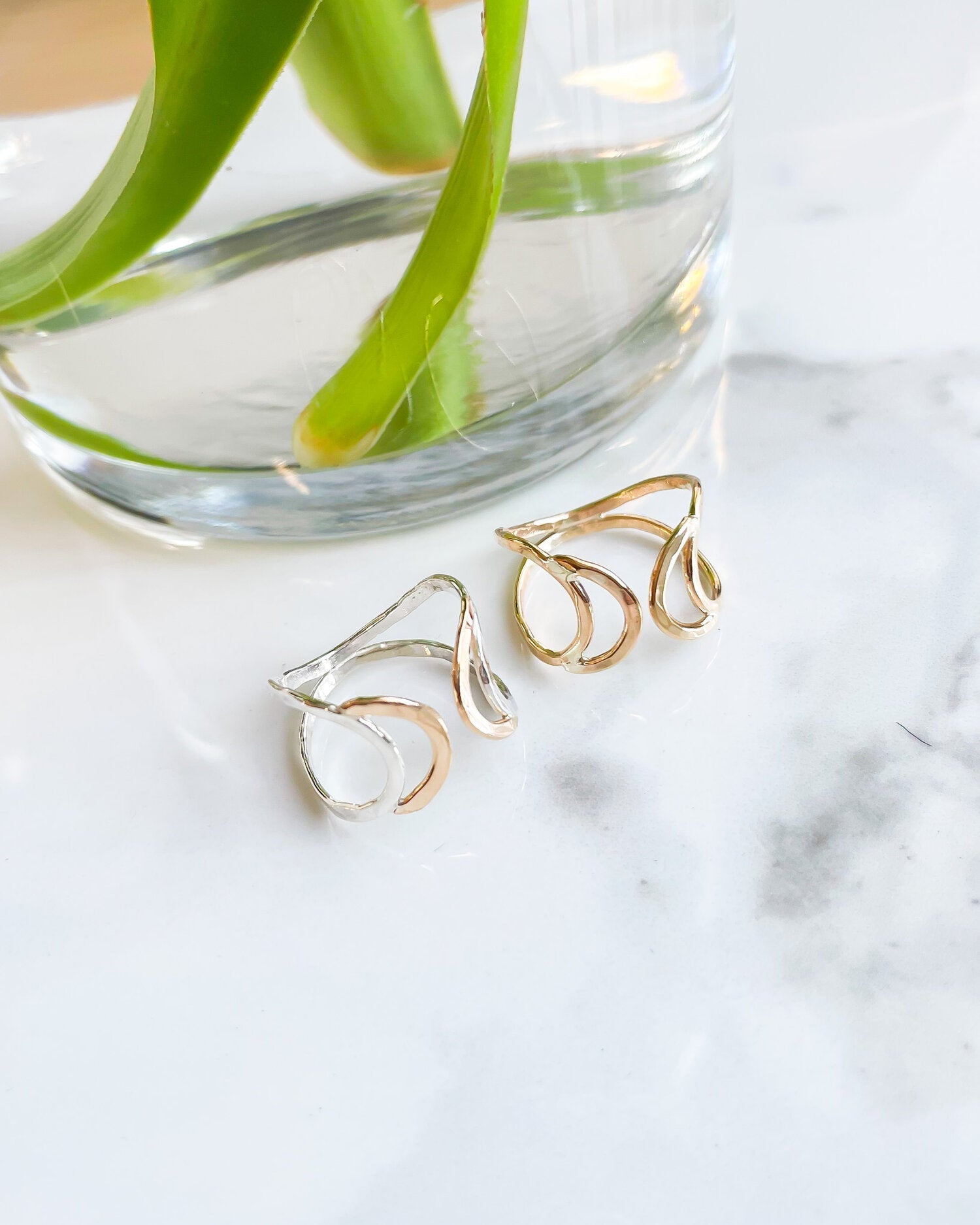 SUN & SELENE crescent moon cuff rings